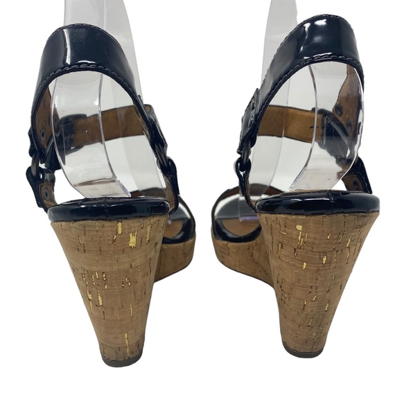 Sofft Womens Trapani Patent Leather Wedge Heel Sandal - Size 9.5 - Picture 8 of 14